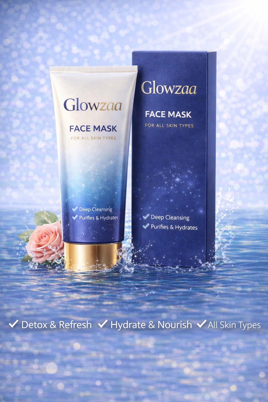 Glowzaa Deep Cleansing Face Mask – Detox, Hydrate & Nourish (All Skin Types)
