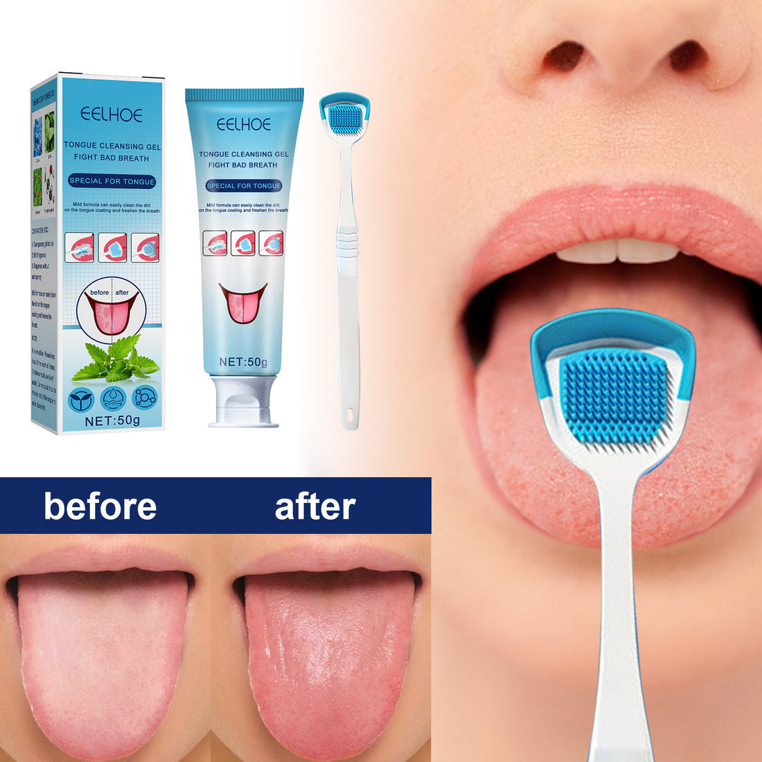 2024 New 7 Days Sale - Tongue Cleaning Gel With Brushartifact