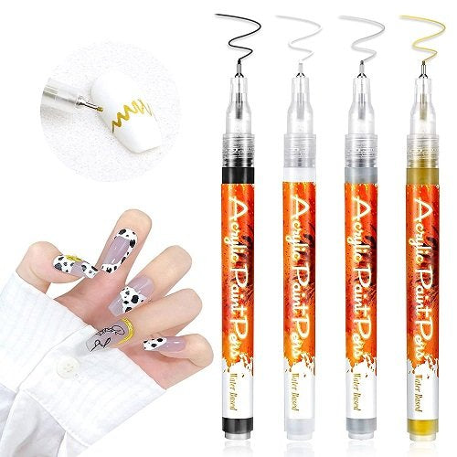 Ultra Thin Curve Manicure Felt Pen 4pcs