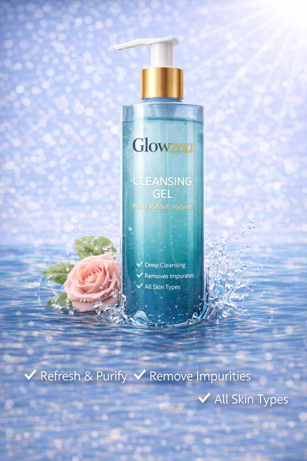 Glowzaa Deep Cleansing Gel – Purify, Refresh & Hydrate (All Skin Types)